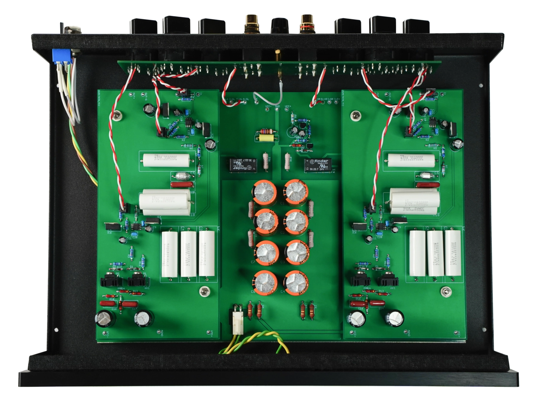 MK Analogue MM-PH-AMP interior view with dual mono architecture